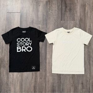 Kids Short Sleeve Tee - Black "Cool Story Bro" / Cream Logo